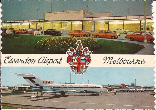 Melbourne Essendon Airport (MEB) postcard - 1960's