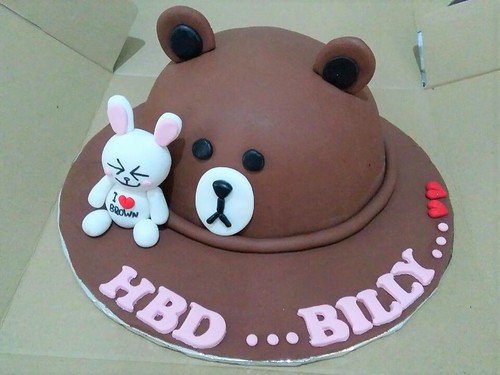 LINE Brown Birthday Cake - Jakarta