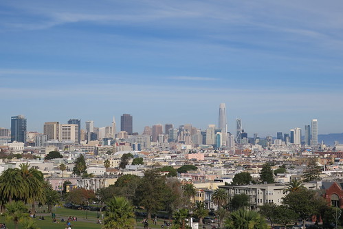 San Franciso skyline from Mission Dolores Park