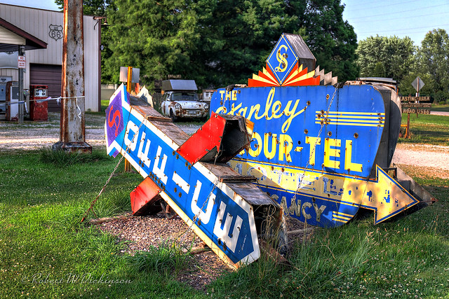 Retired Signage at Henry's Rabbit Ranch on Route 66 in Staunton, Illinois in HDR