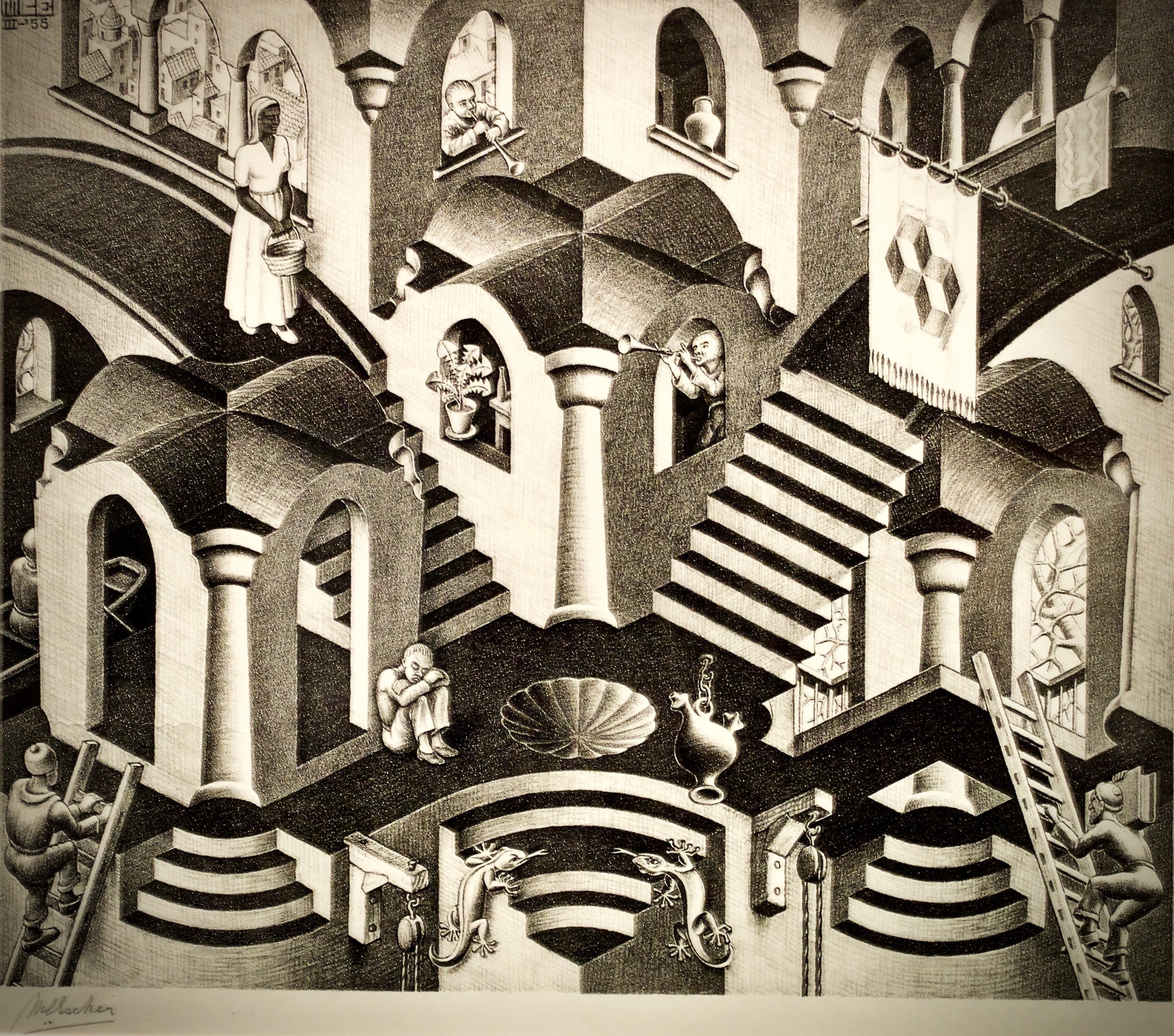 Convex and concave (1955) - Maurits Cornelis Escher (1898 - 1972)