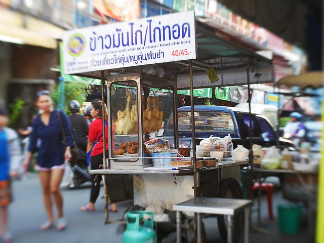 Food stand next to market