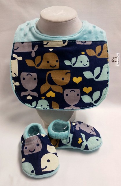Baby Bib with Matching Booties