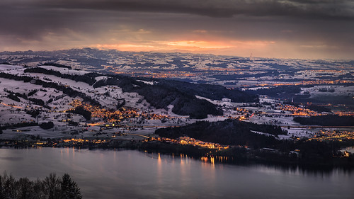 Sunset by Mopple Labalaine, View from Zugerberg, Canton of Zug, CH.sunset zug zugerberg night longtexposure zugersee lake snow p