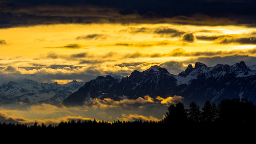 alps switzerland sunrise goldensky gold clouds alpes suisse romandie léman