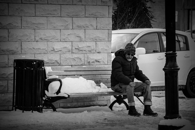 Man On A Bench. Windsor, ON.