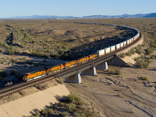 bnsf railroads seligmansubdivision aerialrailroadphoto haviland az usa us arizona