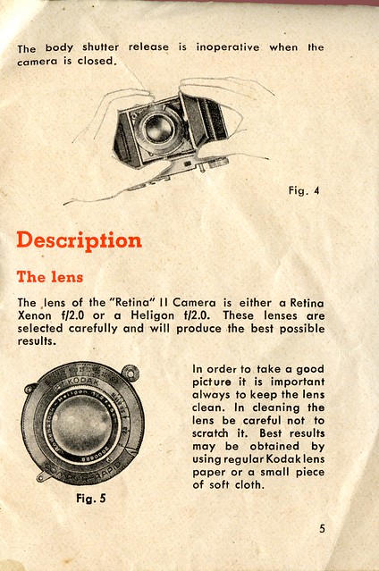 Kodak Retina II (Type 011) Instructions - Page 5