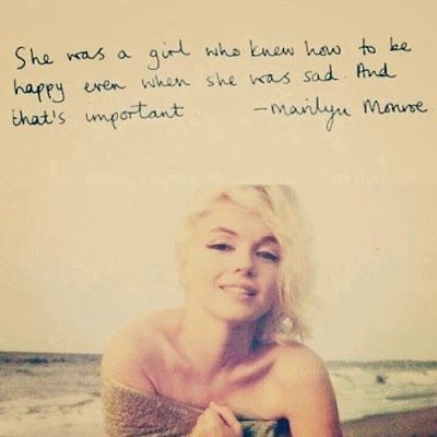 Famous Celebrity Quotes : Marilyn Monroe quote – find happiness through your sadness both influence your l…
