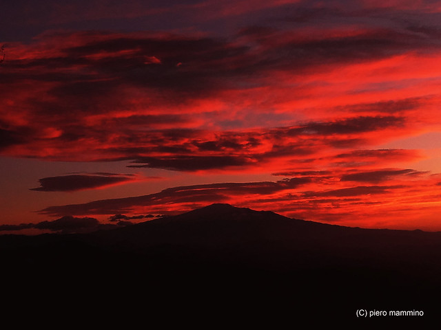 Clouds above Etna before sunrise from the central Sicily