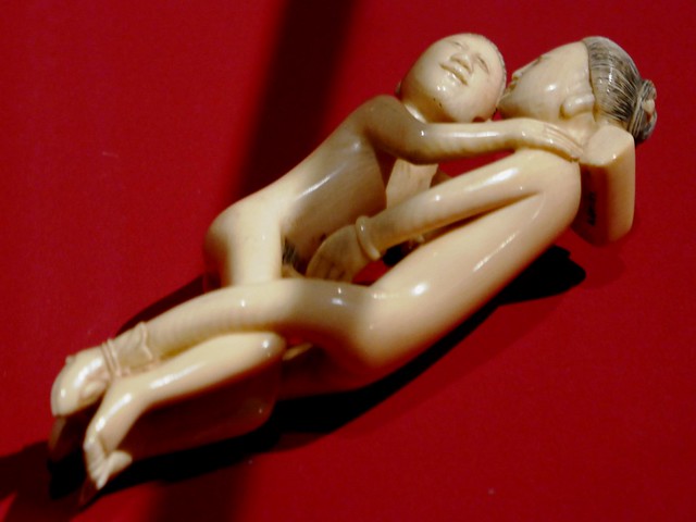 Ivory figurine depicting foreplay, China