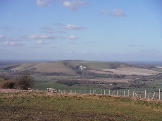 Mount Caburn from South Downs Ridge SWC Walk 181 - Lewes to Seaford via West Firle