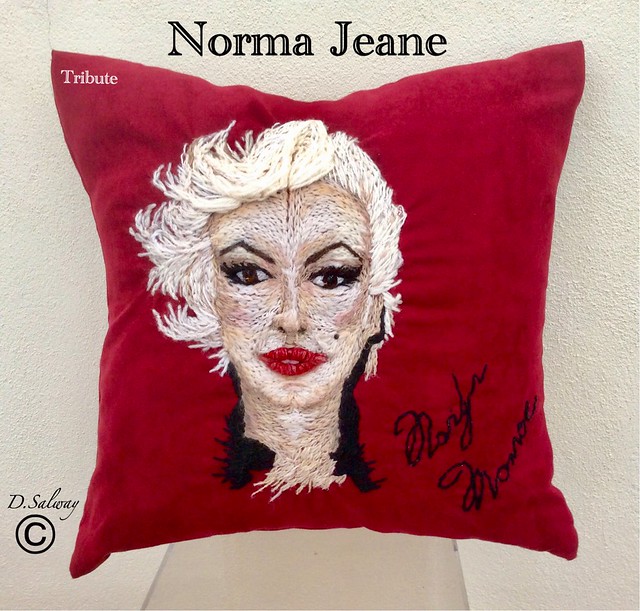 #normajeane #marilynmonroe #Marilyn #actress #model #singer #art #fibre #artist #denisesalway #cushion tribute