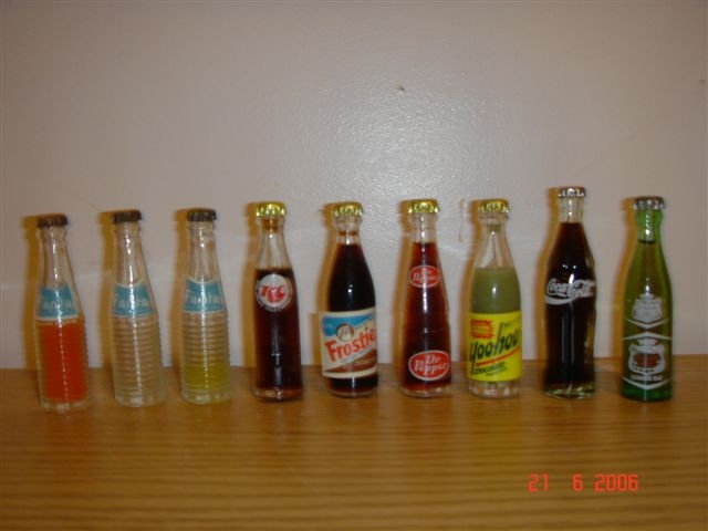 Miniature soda bottles