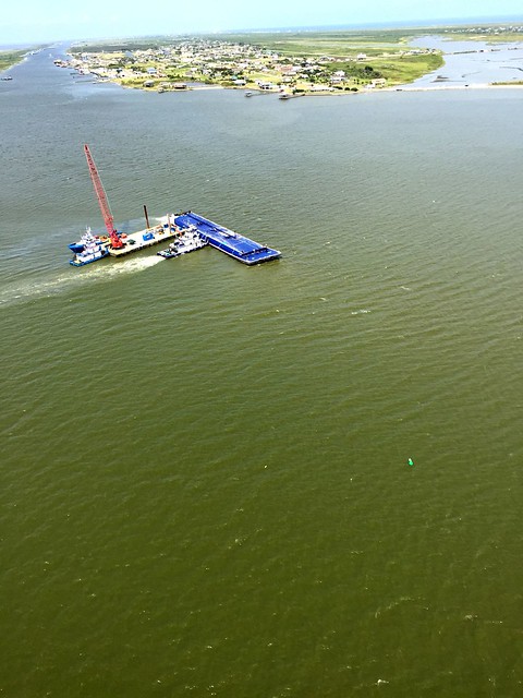 Damaged barge after collision in Intracoastal Waterway