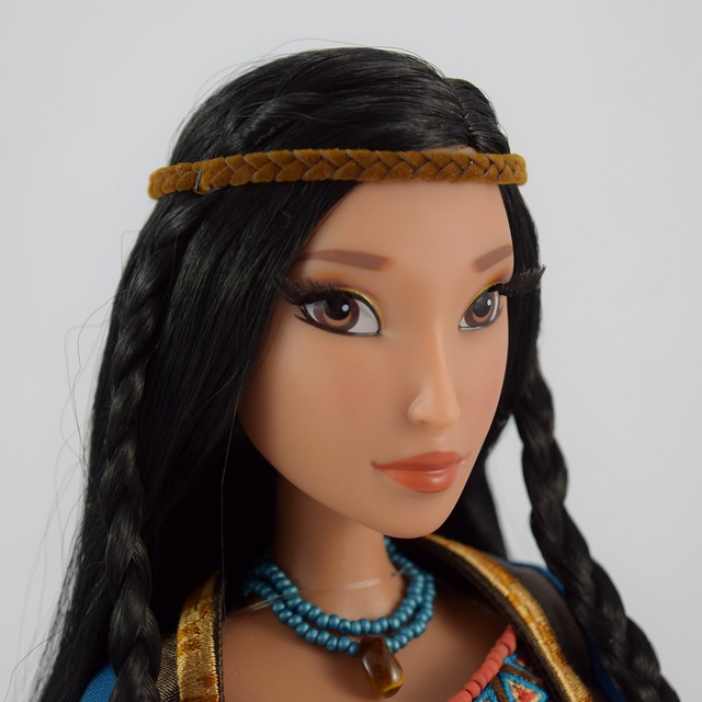 Pocahontas Limited Edition 16 inch Doll - Disney Store Purchase - Deboxed - Standing - Cape Closed - Closeup Left Front View #3