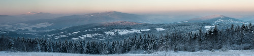 Panoramic winter view from Kudłacze by Paweł Bobowski, canoneos5dmarkii canonef70300mmf456lisusm beskidy