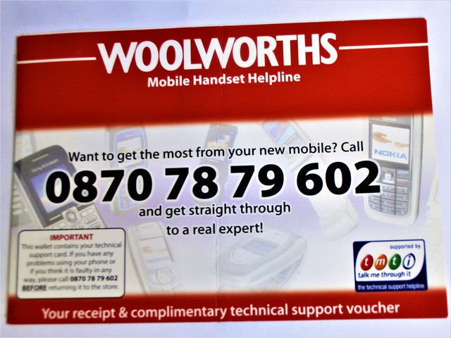 Woolworths Mobile Phone Helpline