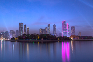 Pink reflection in Corniche Sharjah
