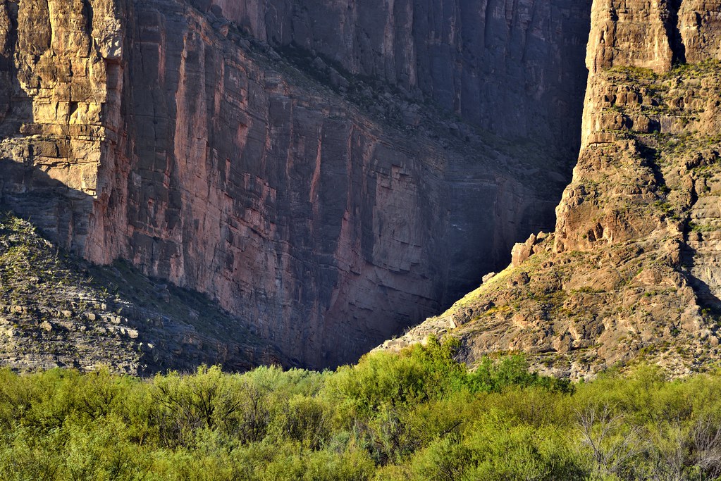 Zoomed in to Show Just a Hint of Immense Cliff Walls (Big Bend National Park)