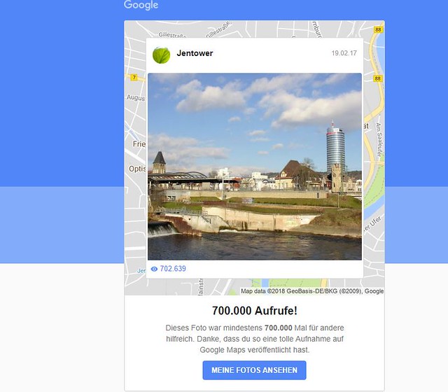 More than 700.00 clicks for a Jena photo on Google Maps