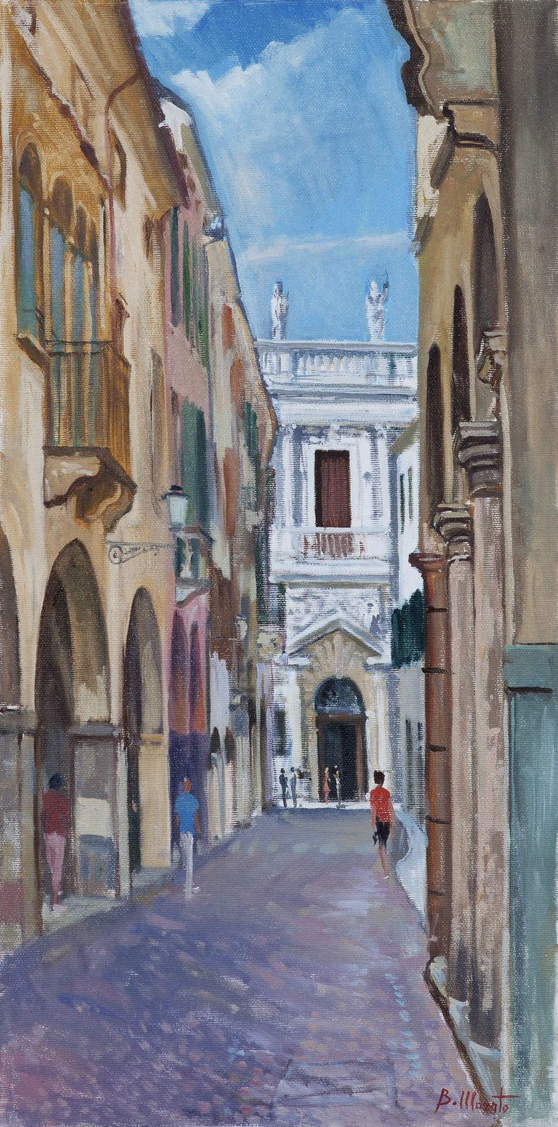 Bruno-Morato-Art- Padova, Via Daniele Manin, olio, 60x30 cm