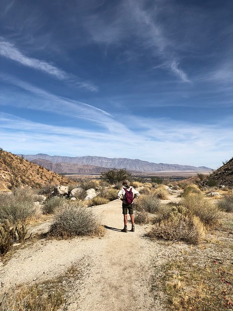 Borrego Springs - Linda looking over the hellhole trail