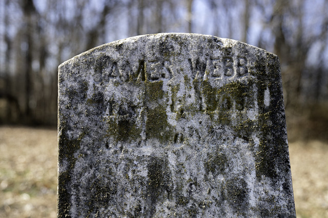 James Webb headstone, Mount Pleasant Cemetery, Preston MD