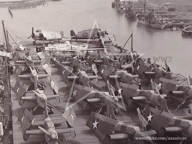 Aircraft on board HMS Fencer, Belfast May 1943