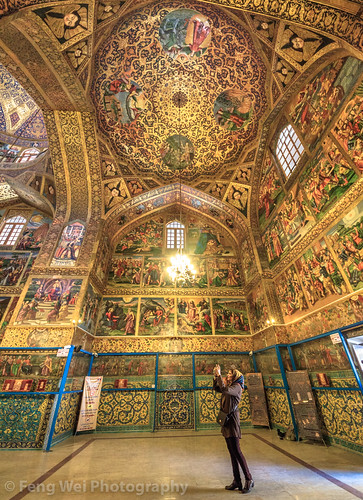 persianculture traveldestinations isfahan ornate landmark religion indoors famousplace builtstructure iran iranianculture travel middleeast lowangleview cathedral church persian vertical rearview tourist intricacy goldcolored armenianculture christian christianity vankcathedral armenian decoration architecture fresco spirituality tourism colorimage art irn