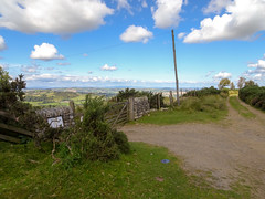 Gate and paths at the west edge of Stiperstones Reserve