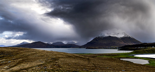 scotland scenery skye landscape nature outdoors cloudy raining stormy braes mountains cuillin winter snow countryside nikond5