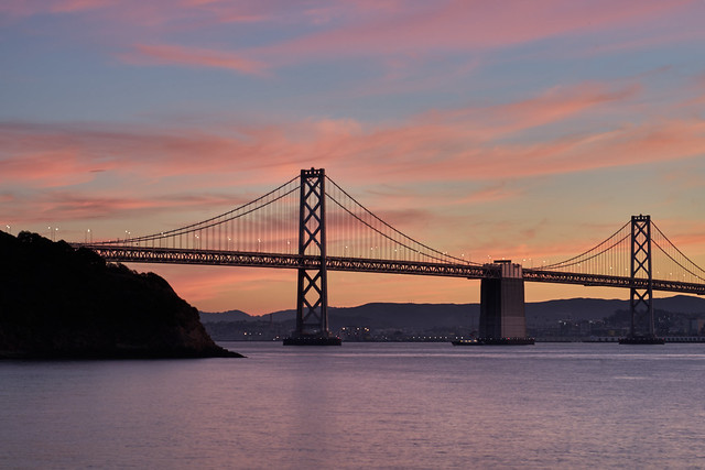 Sunset over Bay Bridge