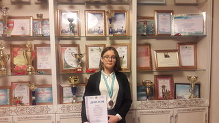 Гаранина Елизавета - ученица 9 "Г" класса, призер областного этапа республиканской олимпиады по немецкому языку