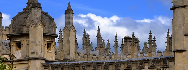 Pinnacle zone - All Souls College Chapel, c1440, University of Oxford, England.