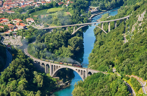 steam sž para nostalgia heritage slovenia slovinsko slo 06018 solkan bridge unesco balkan soča river gorica jesenice bohinj