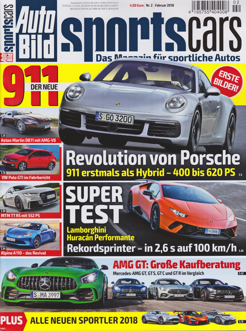Image of Auto Bild Sportscars - 2018-02 - Cover
