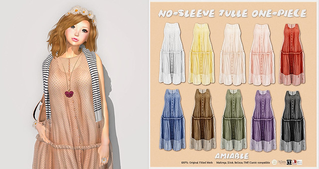 {amiable}No-sleeve tulle one-piece@N°21 February.