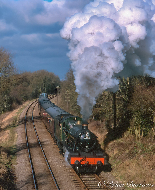 Ex GWR 4-6-0 6990 Witherslack Hall at Kinchley Lane GCR 2000