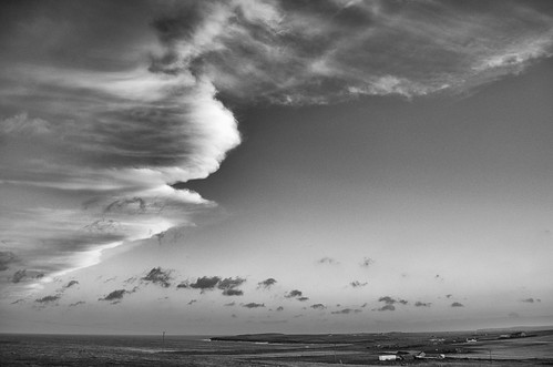 sky clouds black white westray orkney