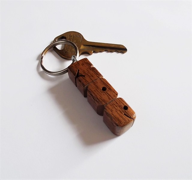 Walnut Wood Name Keychain
