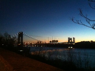 Georges Washington Bridge at sunset.