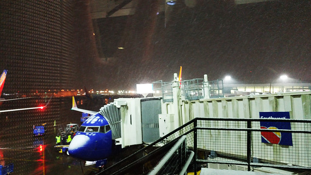 Snow at Houston Hobby Airport