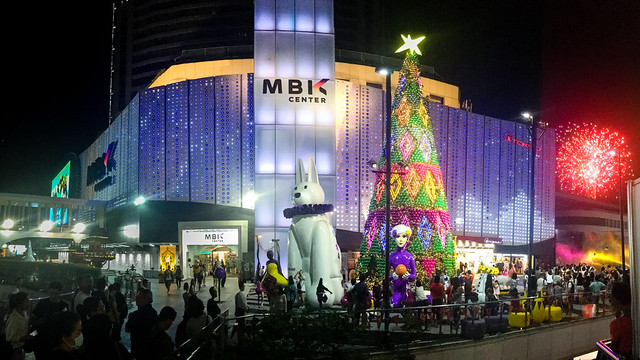 MBK @ Christmas with Fireworks, Bangkok, Panoramic