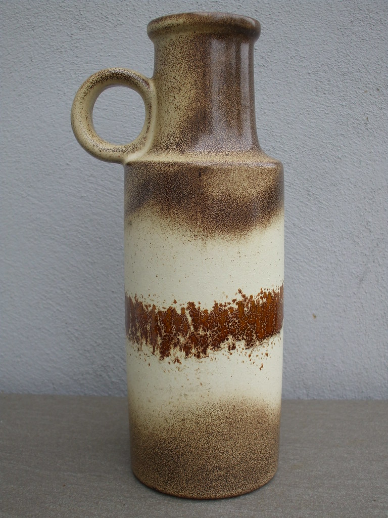 1970's Vintage Scheurich West German / Germany Pottery Vase Brown Tones