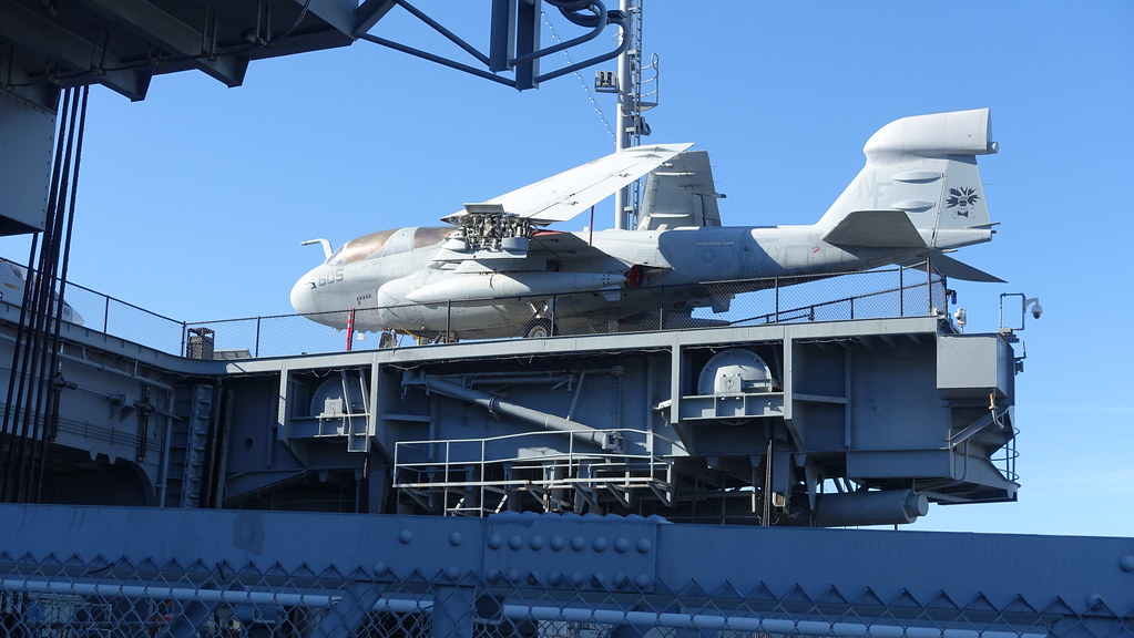 The Grumman A6 Intruder on the Flight Deck of the USS Midway in San Diego