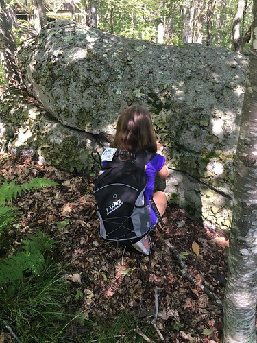 scenic inspiring beautiful mountains landscape parkbackpack librarybackpack bookbag girl explore rock boulder learn child