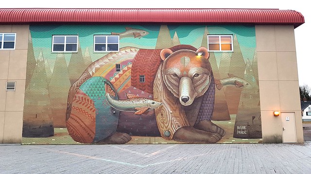 Bear mural by Alegria del Prado - Riverview, New Brunswick