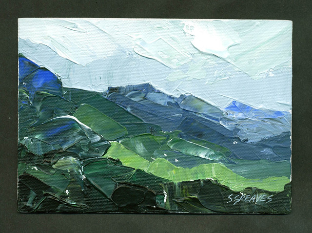 Snowdonia Welsh Mountains - Original Landscape Painting by Steve Greaves