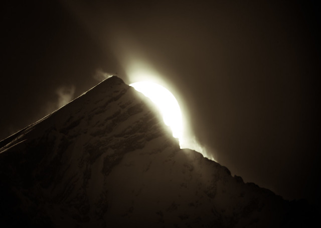 Light behind a Moutain